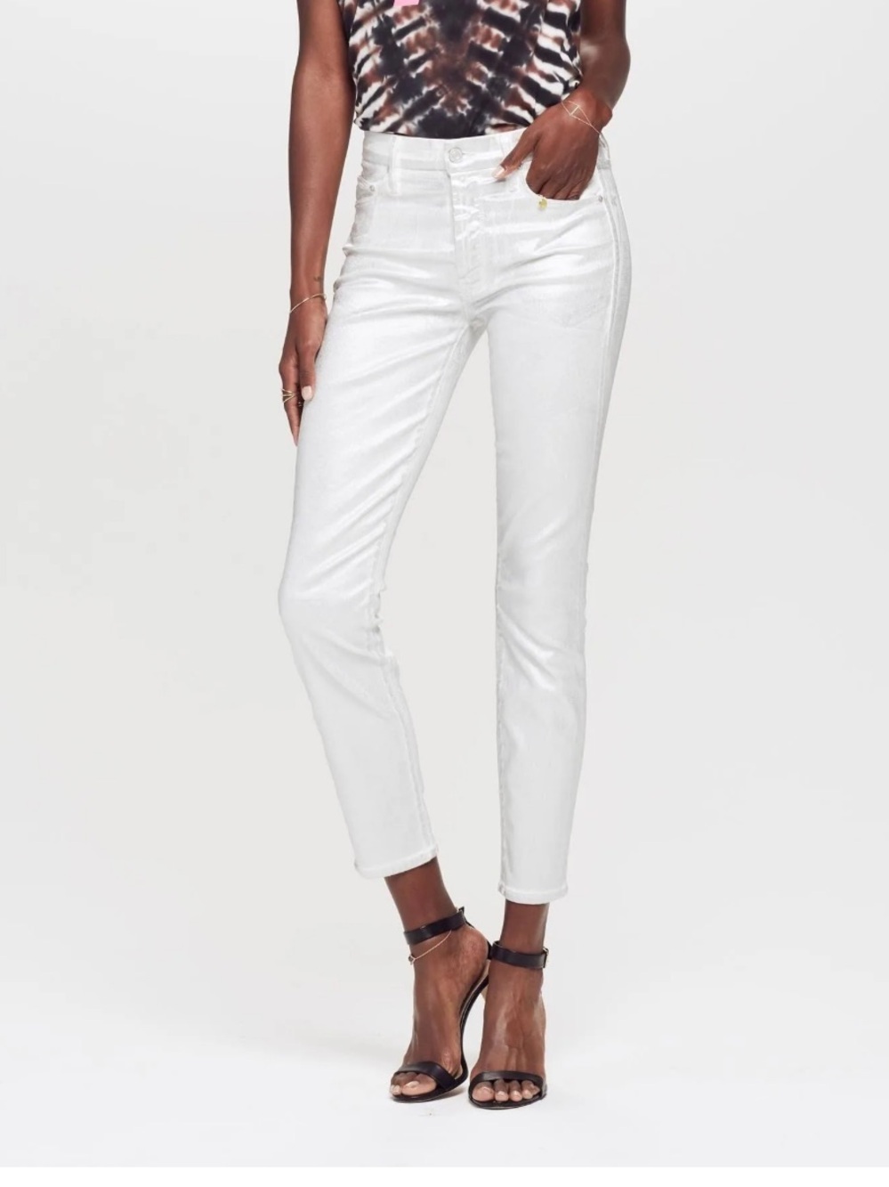 Mother NEW High Waisted Looker Ankle in Silver Lining
